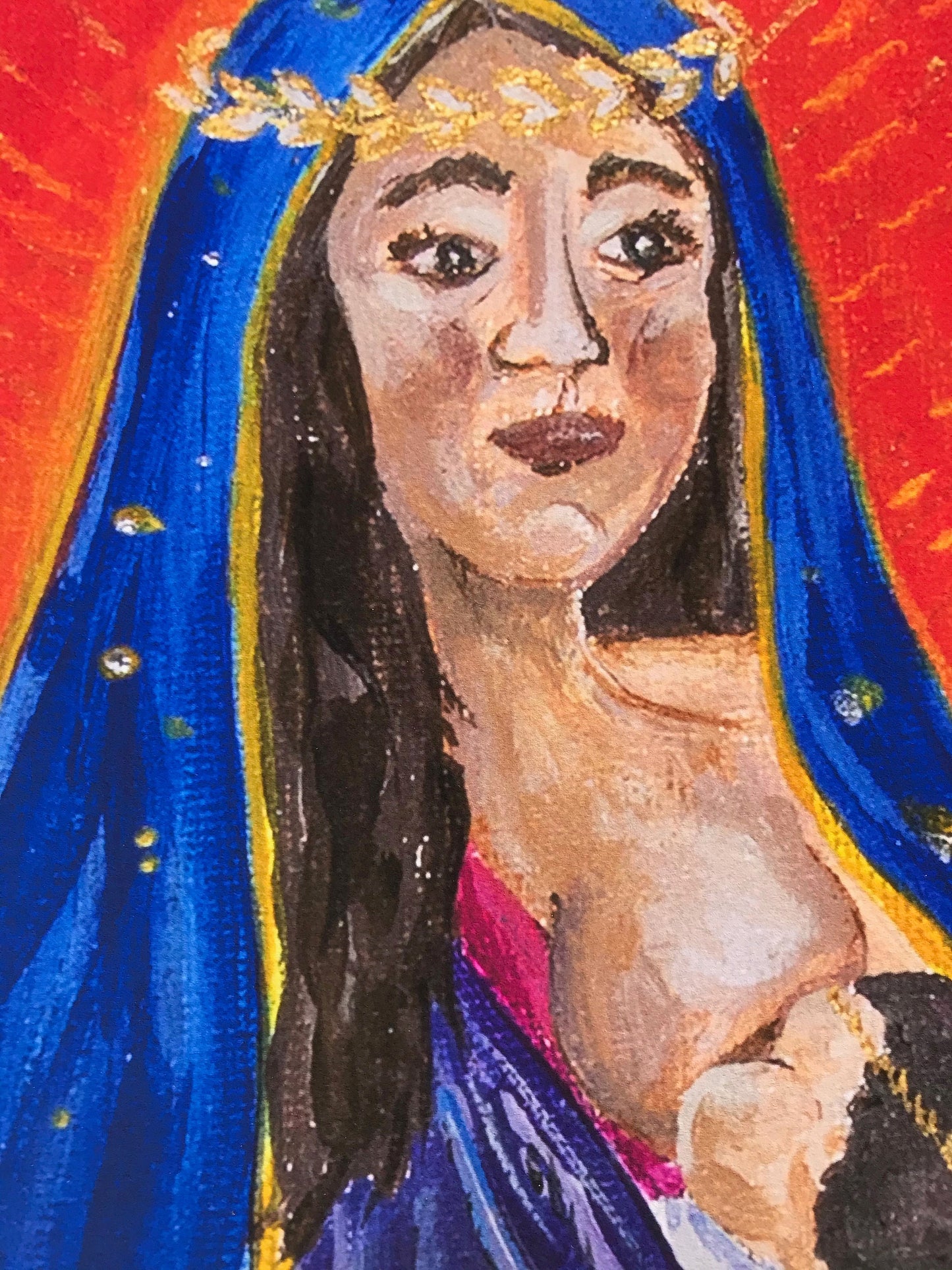 8x10 PRINT Breastfeeding Virgen De Guadalupe.  Virgin Mary and Baby Jesus