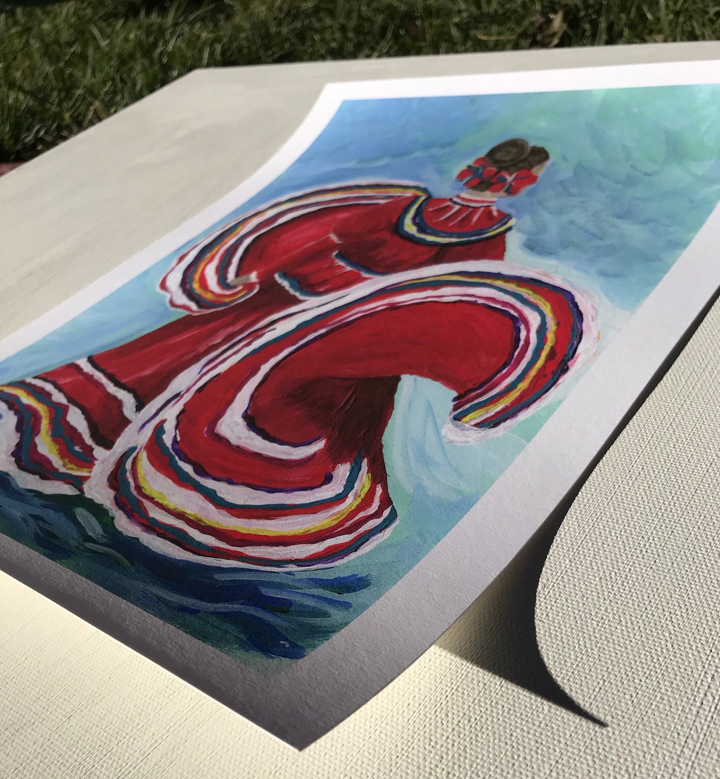 PRINT Ballet Folklorico Mexican Folk Dancing Red Dress