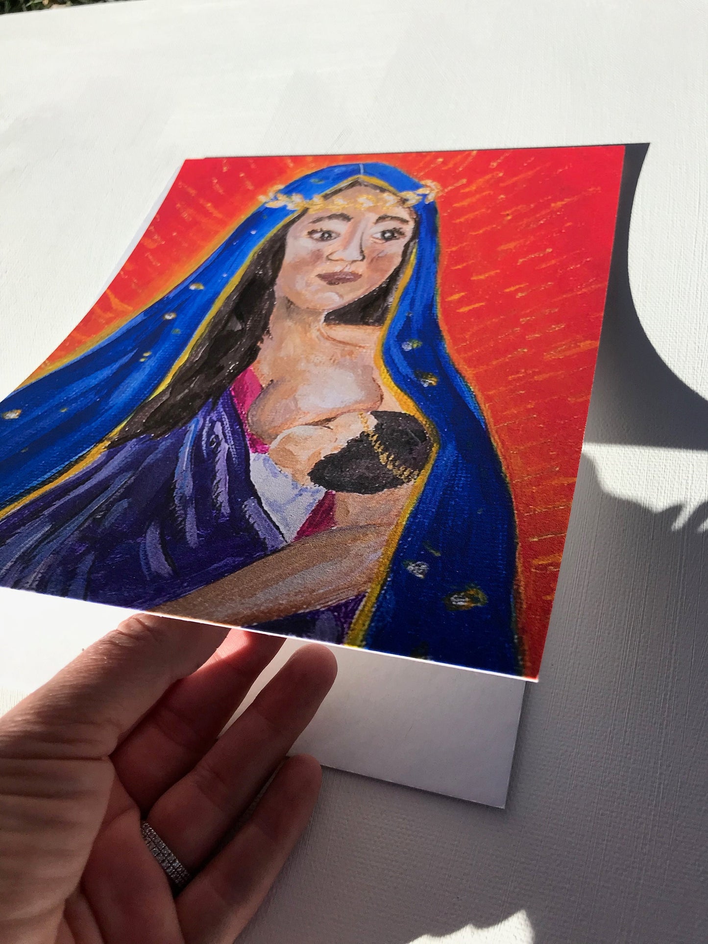 8x10 PRINT Breastfeeding Virgen De Guadalupe.  Virgin Mary and Baby Jesus