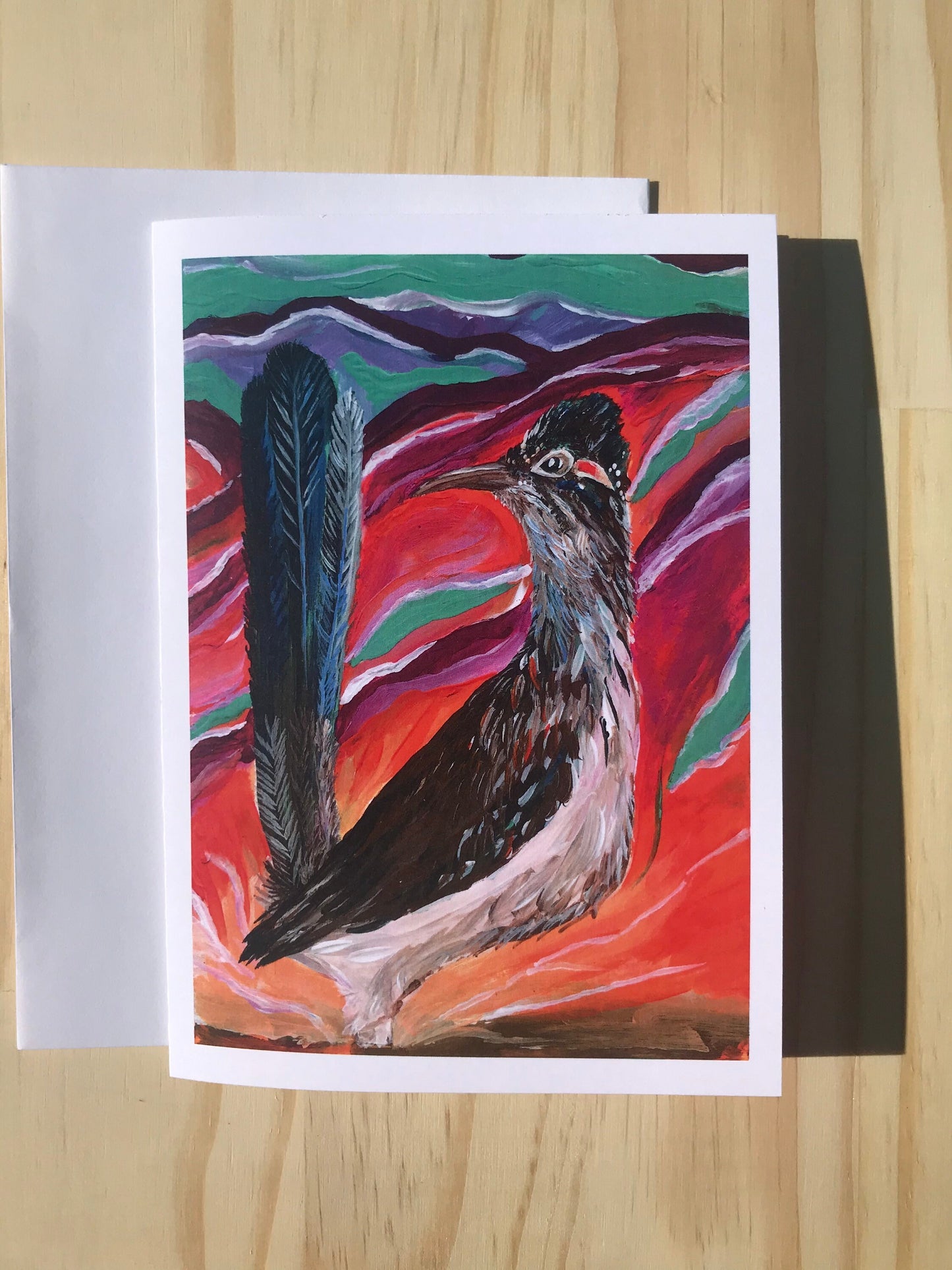 Greeting Card New Mexico Roadrunner in the Sunset