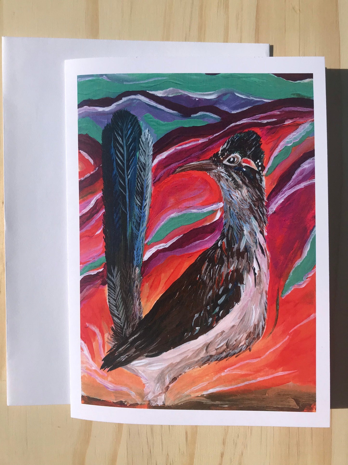 Greeting Card New Mexico Roadrunner in the Sunset