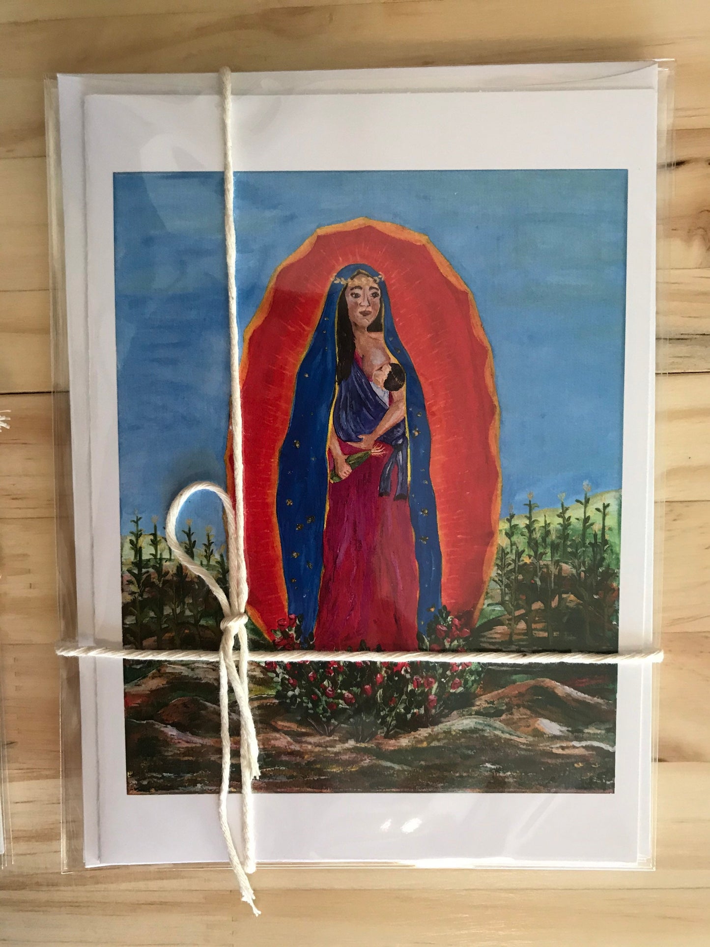 Greeting Cards Breastfeeding Virgin Mary- Virgencita in the Corn Fields