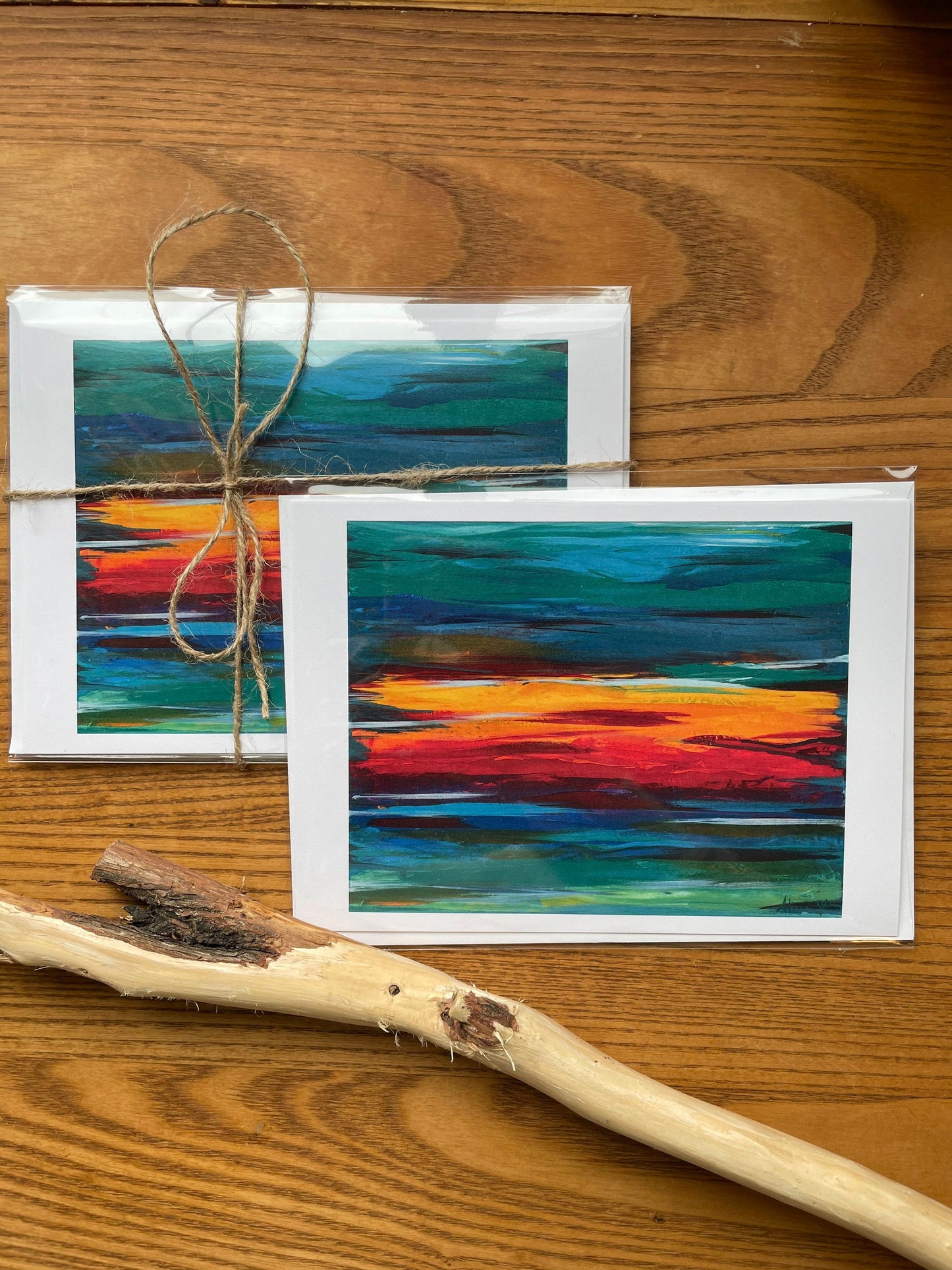 Blank Greeting Cards Abstract Sunset