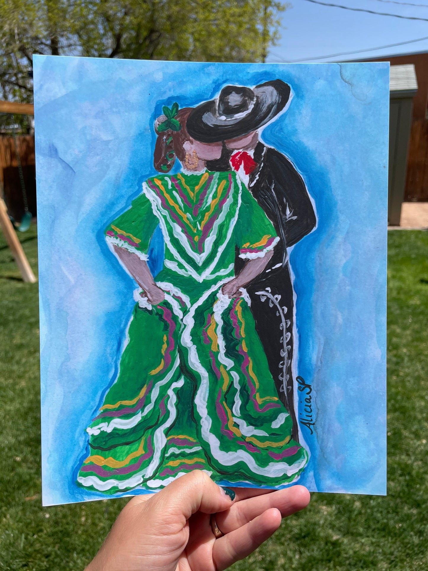 PRINT Folklorico Dancers Jalisco Couple