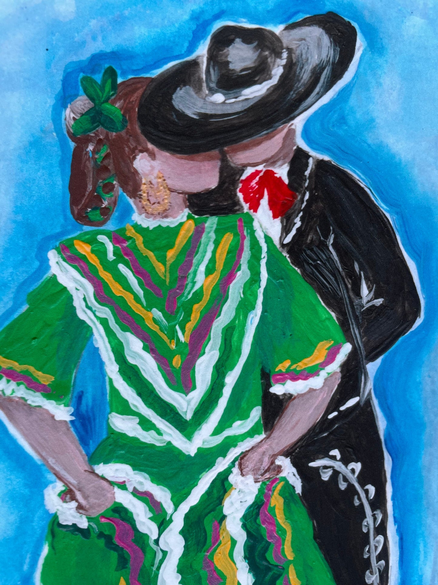 PRINT Folklorico Dancers Jalisco Couple