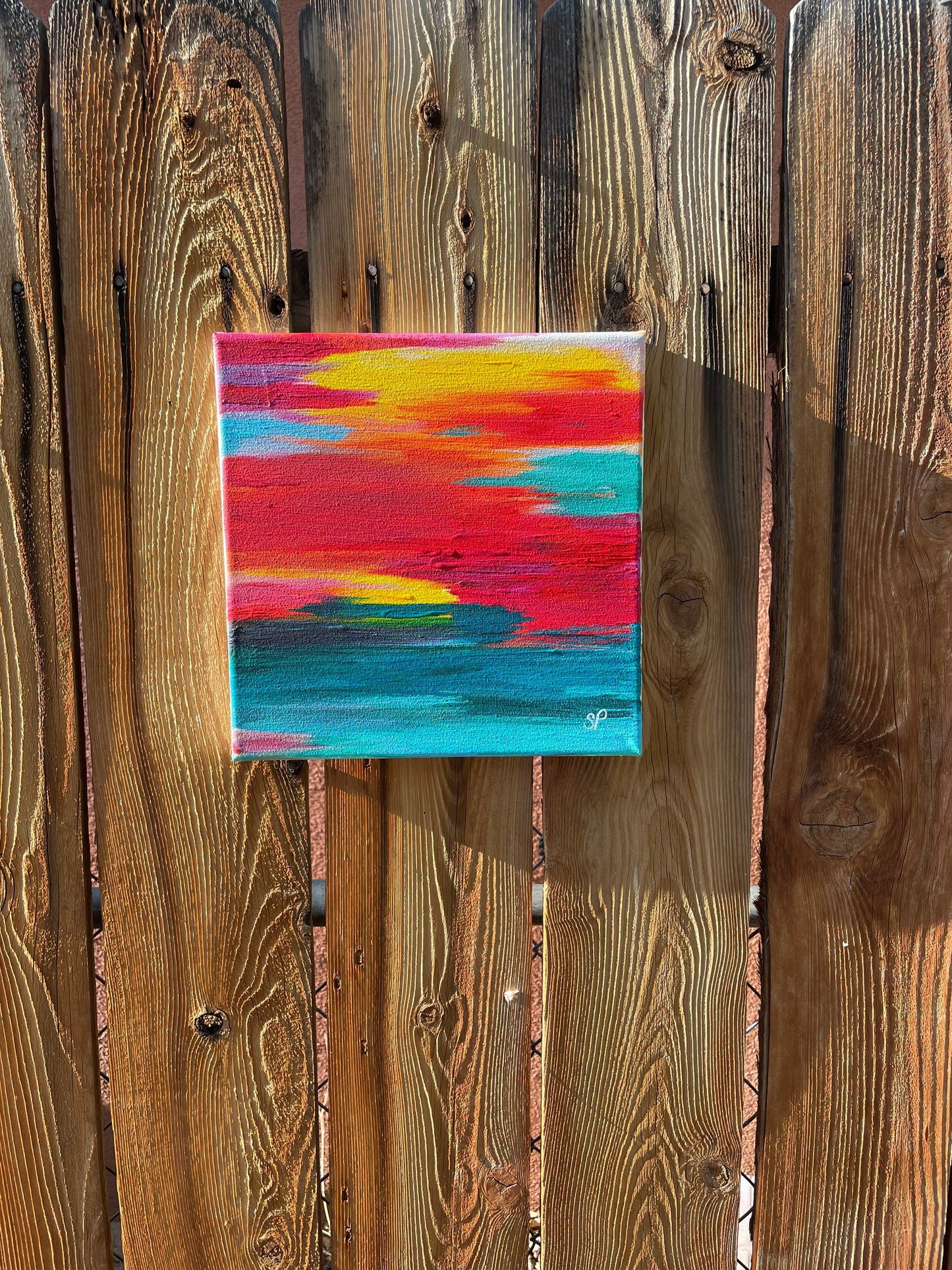 10x10 Liner Abstract on Canvas, Sunset Views of the Horizon