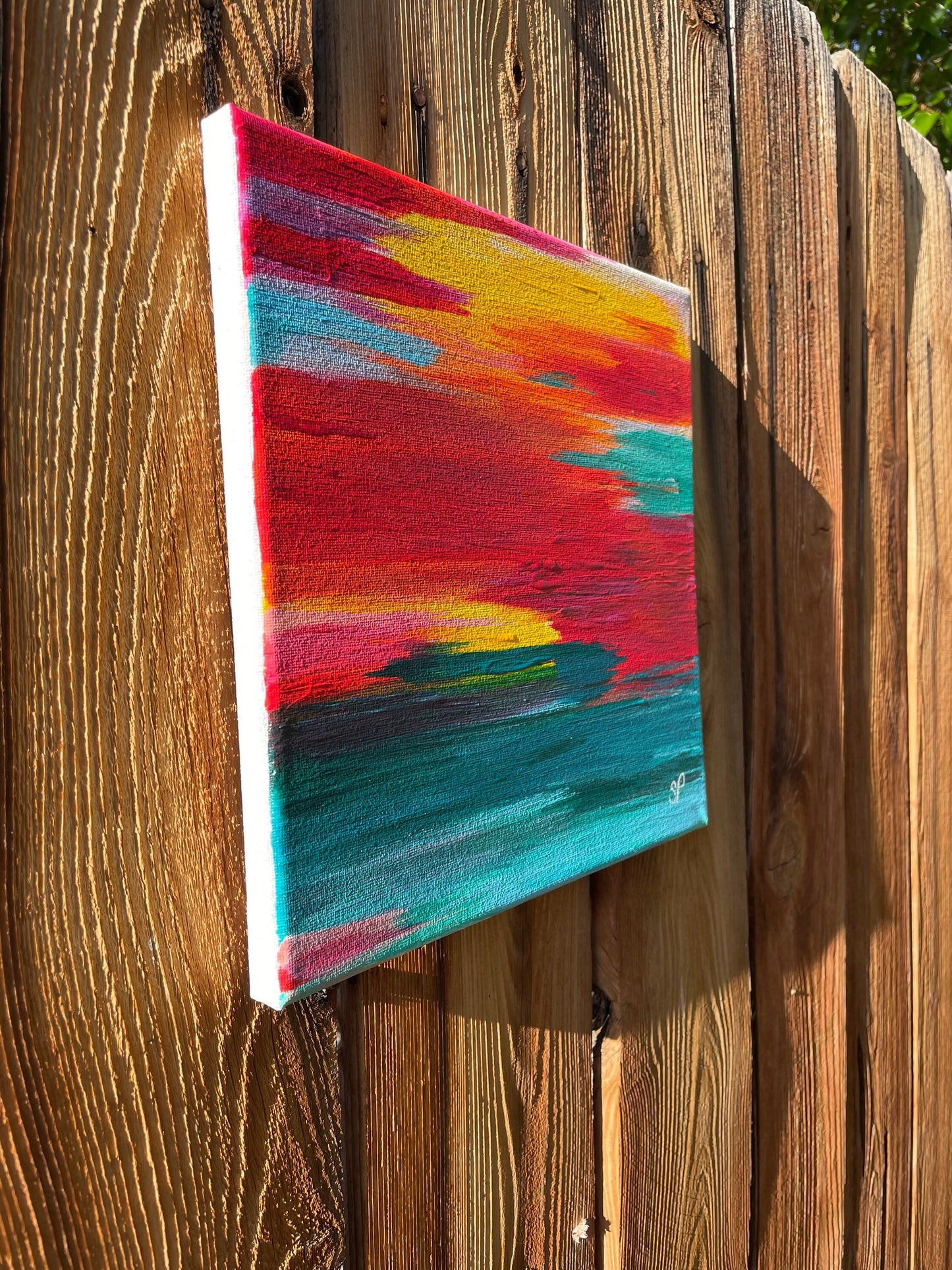 10x10 Liner Abstract on Canvas, Sunset Views of the Horizon