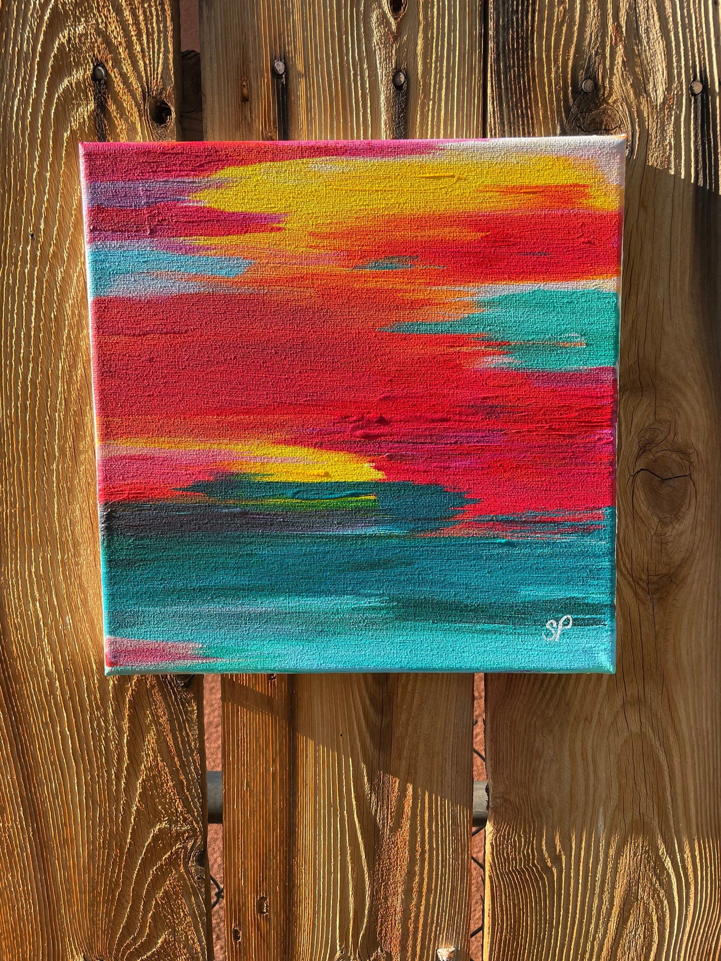 10x10 Liner Abstract on Canvas, Sunset Views of the Horizon